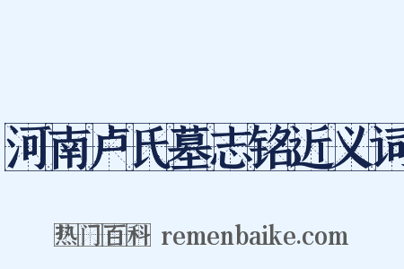 河南卢氏墓志铭近义词是什么意思的图片